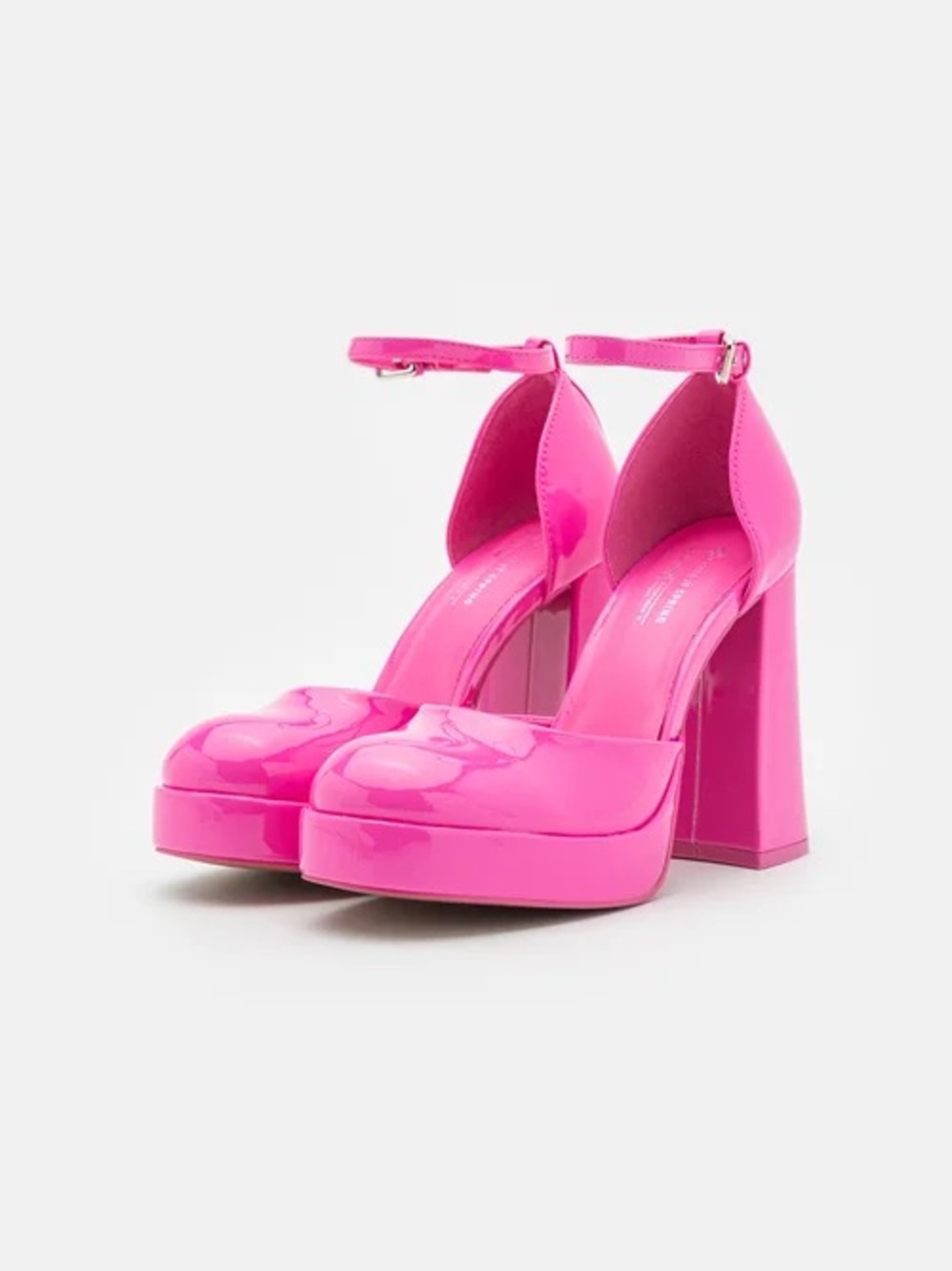 Call it Spring High Block Heel Platform Strap Pumps in Hot Pink